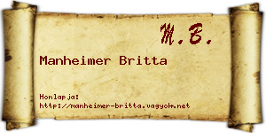 Manheimer Britta névjegykártya